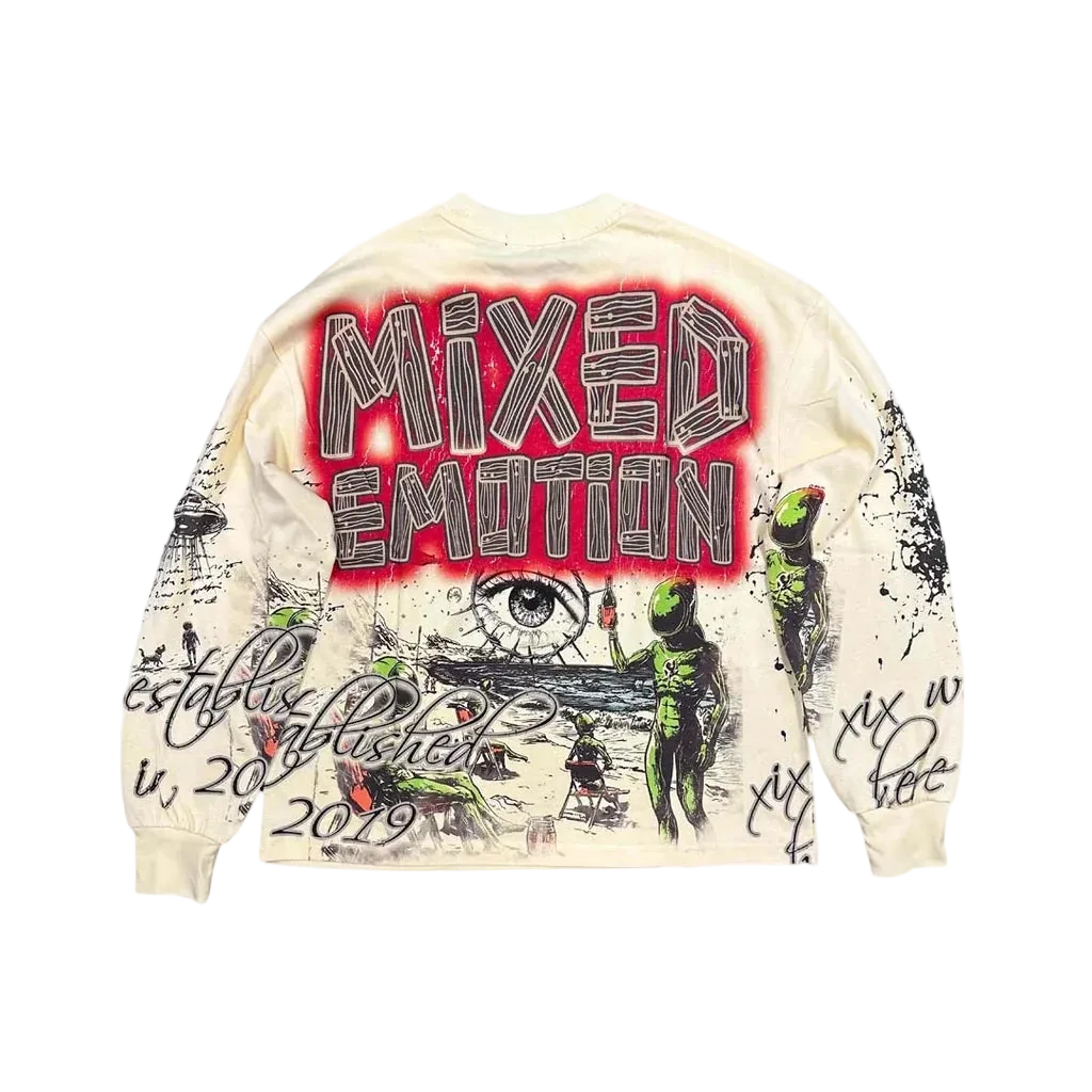 MIXED EMOTION ART CLUB LONG SLEEVE TEE – CREAM