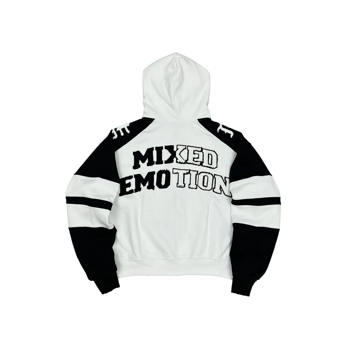 Mixed Emotions Varsity Hoodie – Black/White